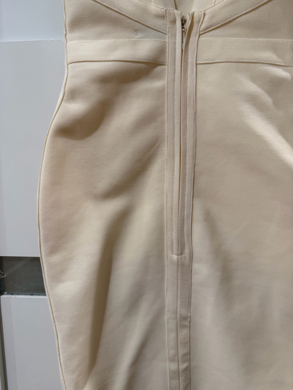 House of CB Cream V‑Neck Midi Sheath Dress - Picture 9 of 13